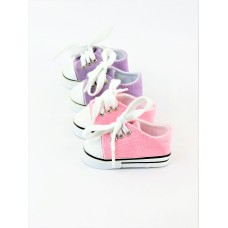 2 Pair Low Top Sneakers Lavender & Light pink  - Fits 18" American Girl Dolls, Madame Alexander, Our Generation, etc. - 18 Inch Doll Clothes - Doll Not Included   